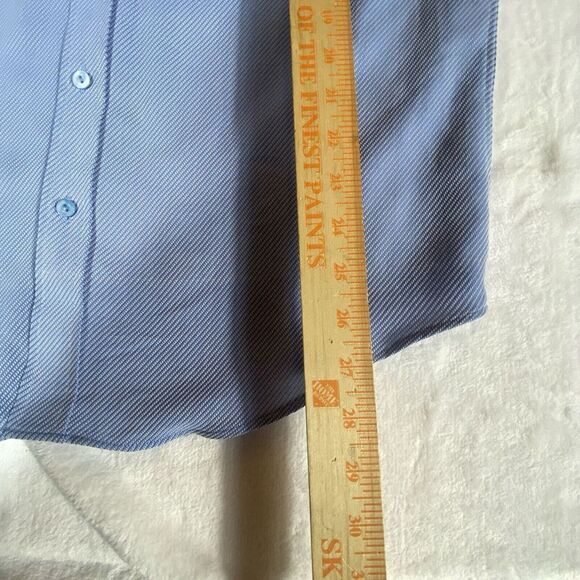 Bugatchi Uomo Long Sleeve Shirt Small Super Soft Modal Poly Blend Blue Textured - Picture 8 of 10